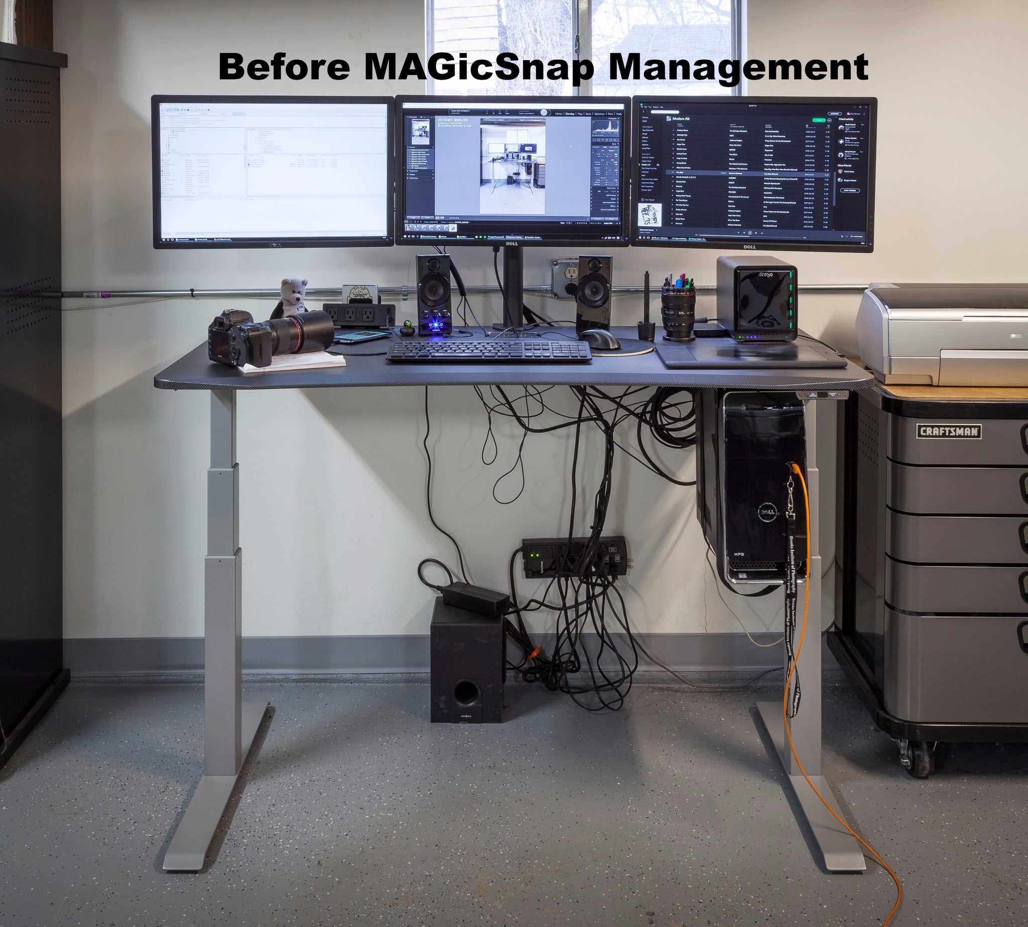 Magnetic Cable Tray for Standing Desk  MAGicSnap Wire Management Tray -  MojoDesk